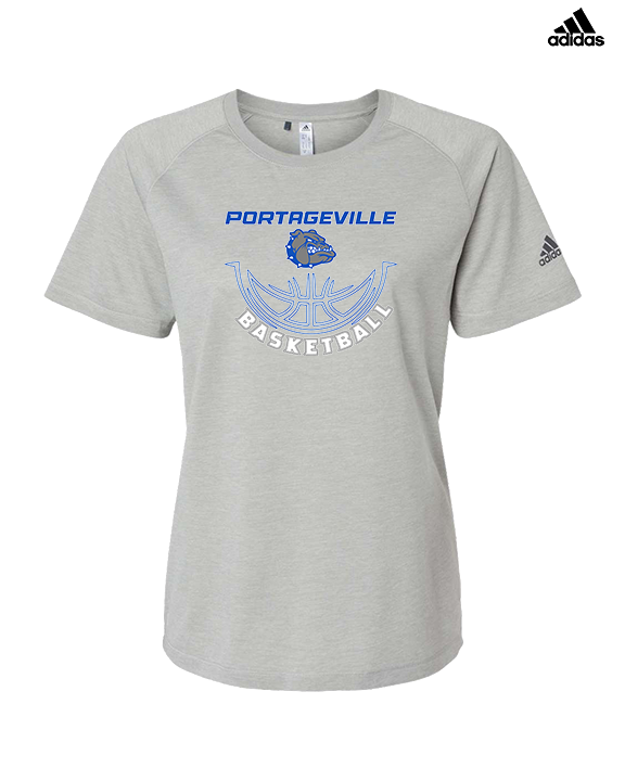 Portageville HS Boys Basketball Outline - Womens Adidas Performance Shirt