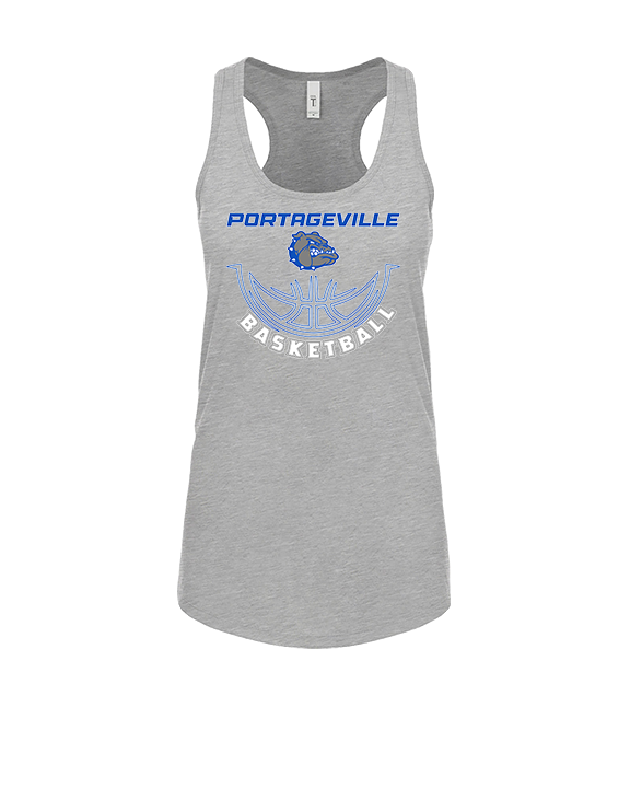 Portageville HS Boys Basketball Outline - Womens Tank Top