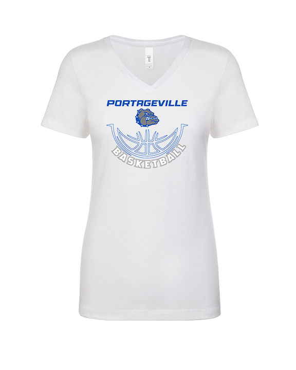 Portageville HS Boys Basketball Outline - Womens Vneck