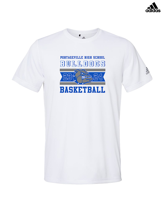 Portageville HS Boys Basketball Stamp - Mens Adidas Performance Shirt