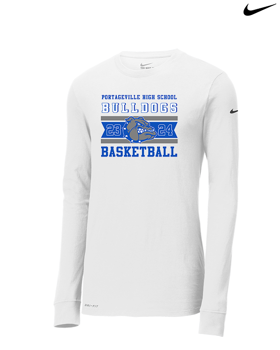 Portageville HS Boys Basketball Stamp - Mens Nike Longsleeve