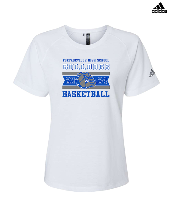 Portageville HS Boys Basketball Stamp - Womens Adidas Performance Shirt