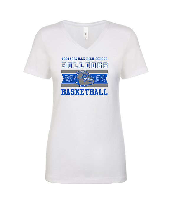 Portageville HS Boys Basketball Stamp - Womens Vneck