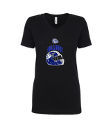 Portageville HS Football Full Helmet - Womens V-Neck