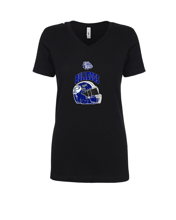 Portageville HS Football Full Helmet - Womens V-Neck