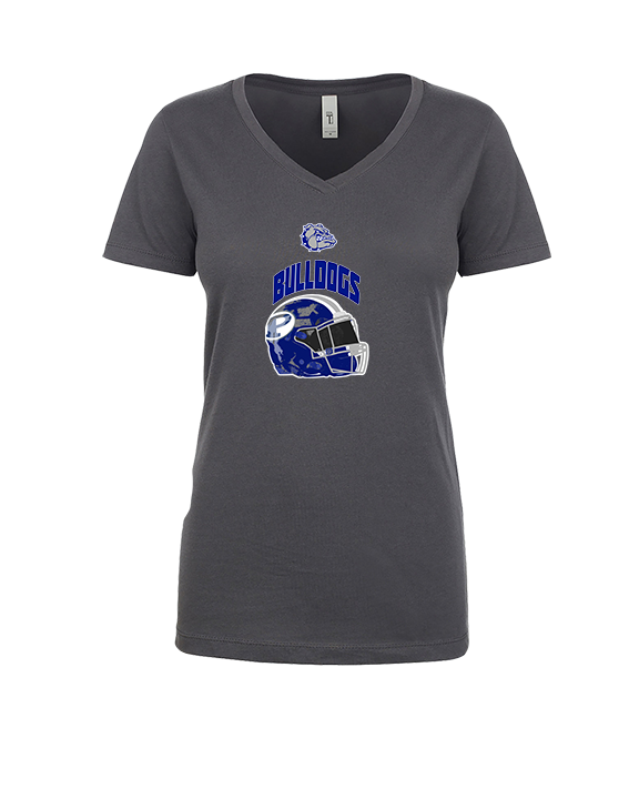 Portageville HS Football Full Helmet - Womens V-Neck