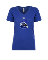 Portageville HS Football Full Helmet - Womens V-Neck