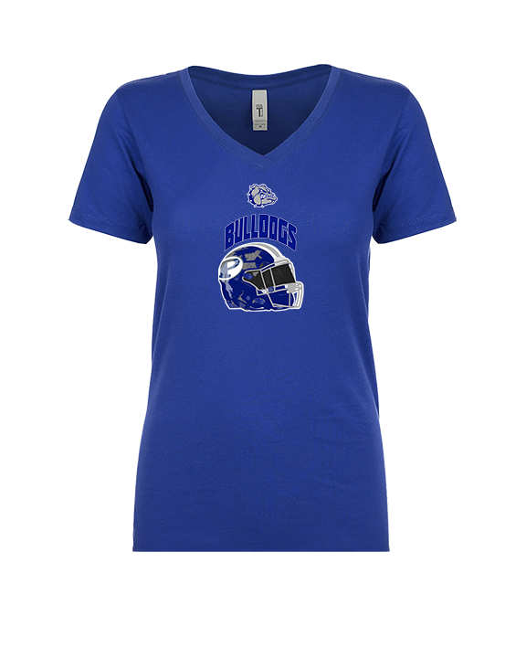 Portageville HS Football Full Helmet - Womens V-Neck