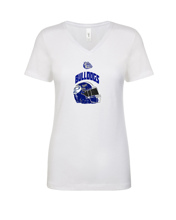 Portageville HS Football Full Helmet - Womens V-Neck