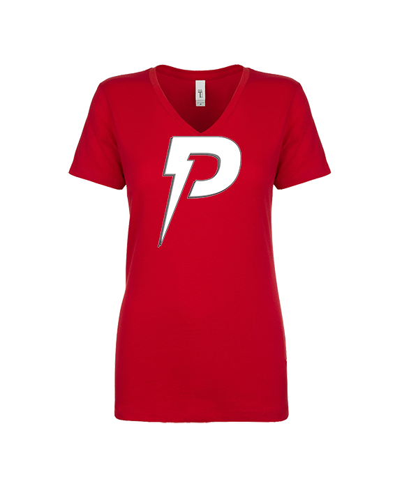 PowerBat Baseball Main Logo 1 Red - Womens V-Neck