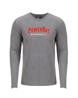 PowerBat Baseball Main Logo 2 - Tri-Blend Long Sleeve