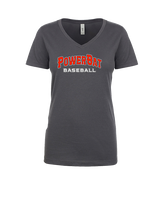 PowerBat Baseball Main Logo 2 - Womens Vneck
