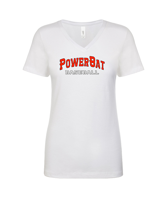 PowerBat Baseball Main Logo 2 - Womens Vneck