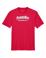 PowerBat Baseball Main Logo 2 Red - Youth Performance Shirt
