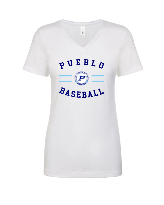 Pueblo Athletic Booster Baseball Curve - Womens Vneck
