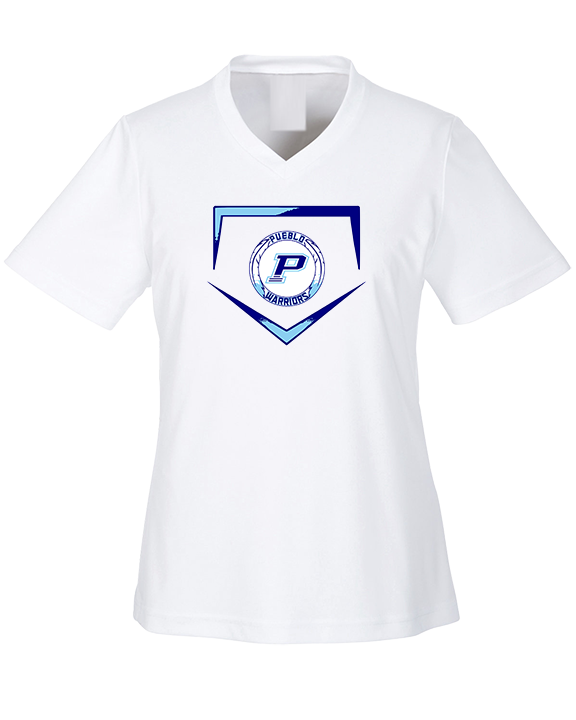 Pueblo Athletic Booster Baseball Plate - Womens Performance Shirt