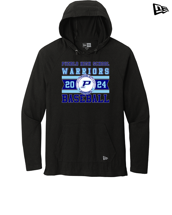 Pueblo Athletic Booster Baseball Stamp - New Era Tri-Blend Hoodie