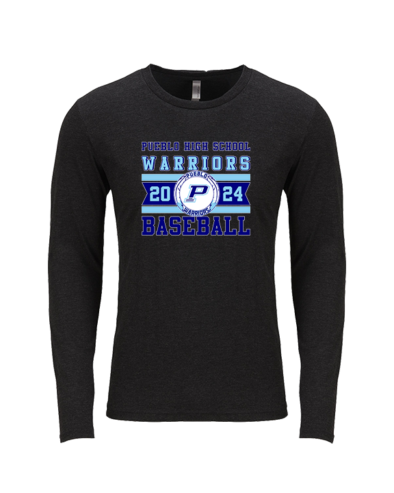 Pueblo Athletic Booster Baseball Stamp - Tri-Blend Long Sleeve