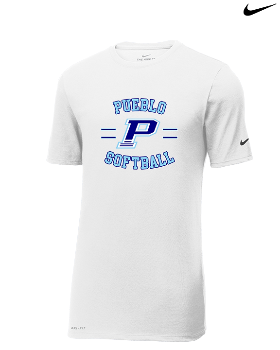 Pueblo Athletic Booster Softball Curve - Mens Nike Cotton Poly Tee
