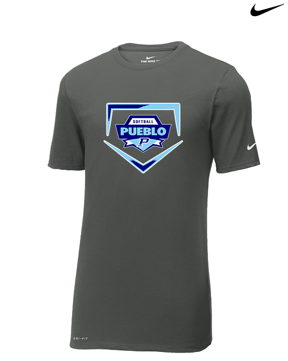 Pueblo Athletic Booster Softball Plate - Mens Nike Cotton Poly Tee