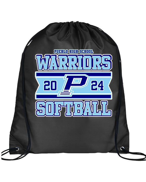Pueblo Athletic Booster Softball Stamp - Drawstring Bag
