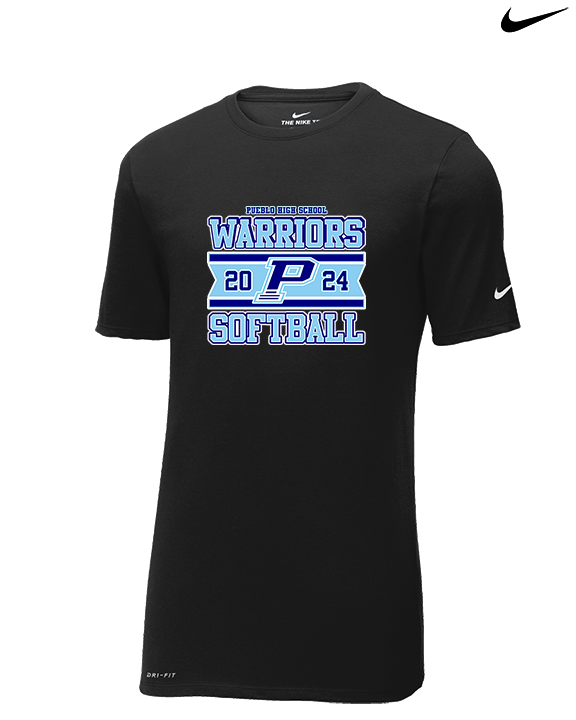 Pueblo Athletic Booster Softball Stamp - Mens Nike Cotton Poly Tee