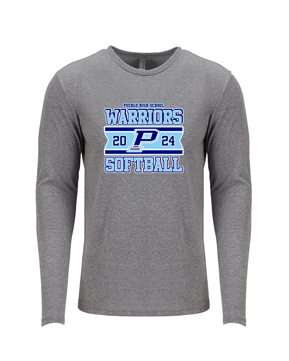 Pueblo Athletic Booster Softball Stamp - Tri-Blend Long Sleeve