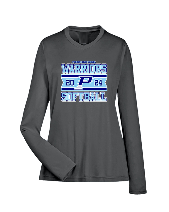 Pueblo Athletic Booster Softball Stamp - Womens Performance Longsleeve