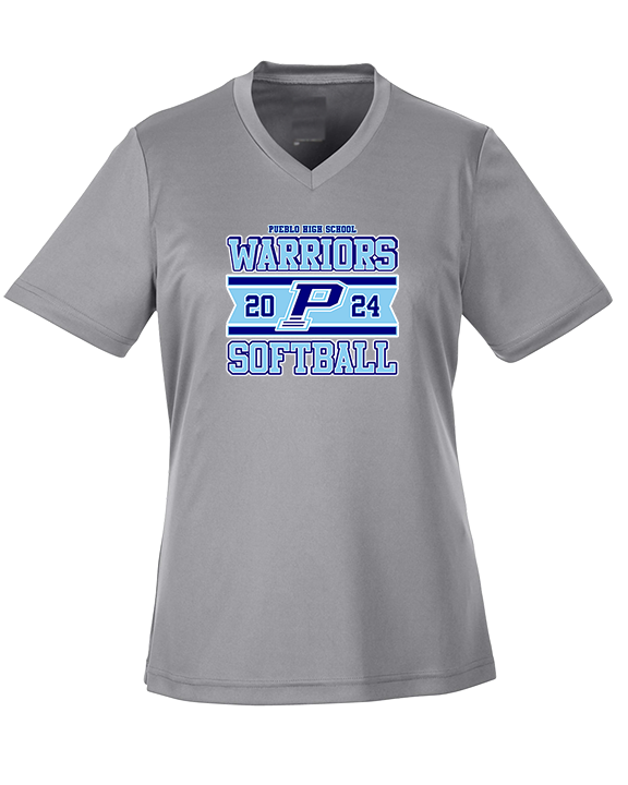 Pueblo Athletic Booster Softball Stamp - Womens Performance Shirt