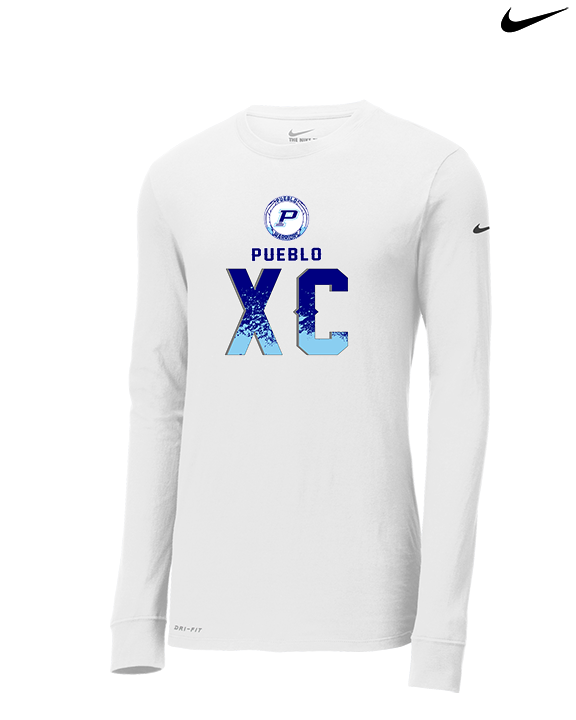 Pueblo HS Cross Country XC Splatter - Mens Nike Longsleeve