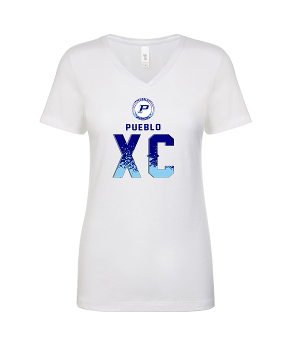 Pueblo HS Cross Country XC Splatter - Womens Vneck