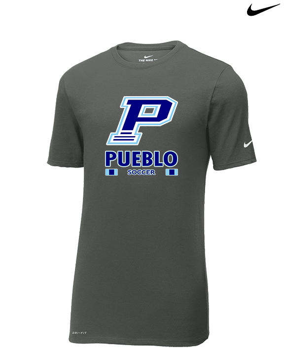 Pueblo HS Girls Soccer Stacked - Mens Nike Cotton Poly Tee