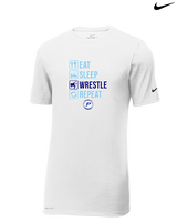 Pueblo HS Wrestling Eat Sleep Wrestle - Mens Nike Cotton Poly Tee