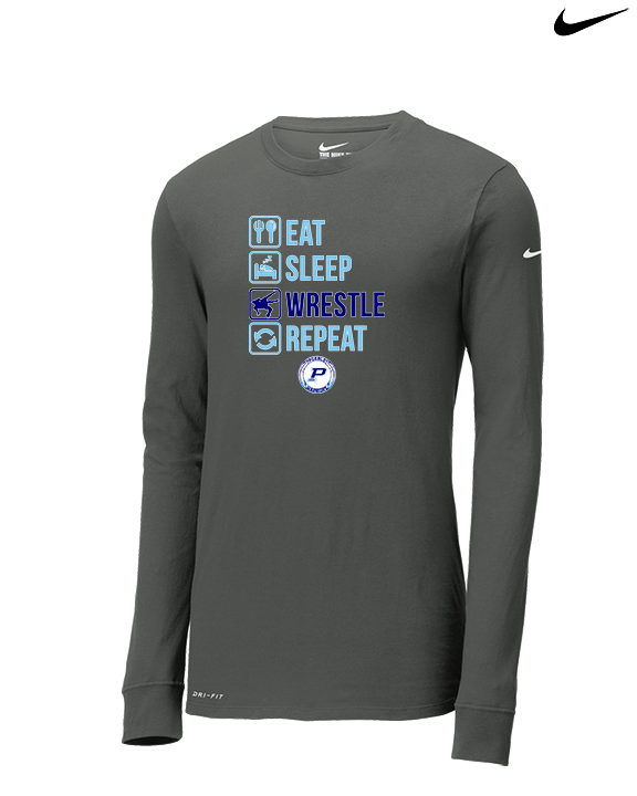 Pueblo HS Wrestling Eat Sleep Wrestle - Mens Nike Longsleeve