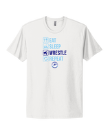 Pueblo HS Wrestling Eat Sleep Wrestle - Mens Select Cotton T-Shirt