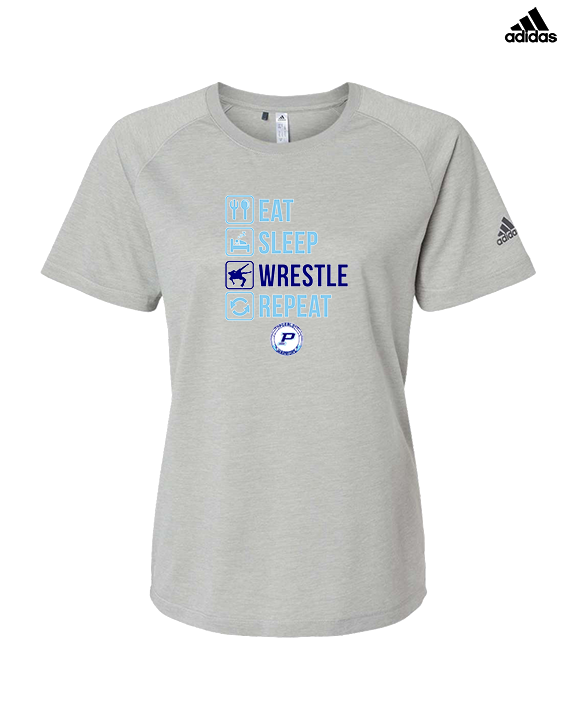 Pueblo HS Wrestling Eat Sleep Wrestle - Womens Adidas Performance Shirt