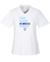 Pueblo HS Wrestling Eat Sleep Wrestle - Womens Performance Shirt