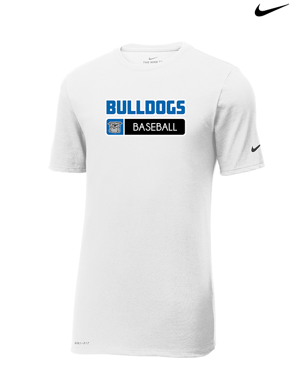 Ramona HS Baseball Pennant Bulldog Logo - Mens Nike Cotton Poly Tee