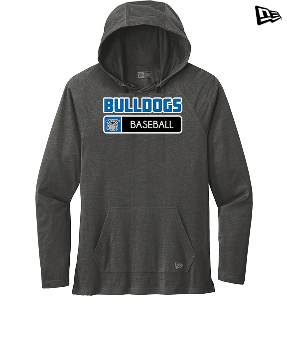 Ramona HS Baseball Pennant Bulldog Logo - New Era Tri-Blend Hoodie