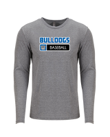 Ramona HS Baseball Pennant Bulldog Logo - Tri-Blend Long Sleeve