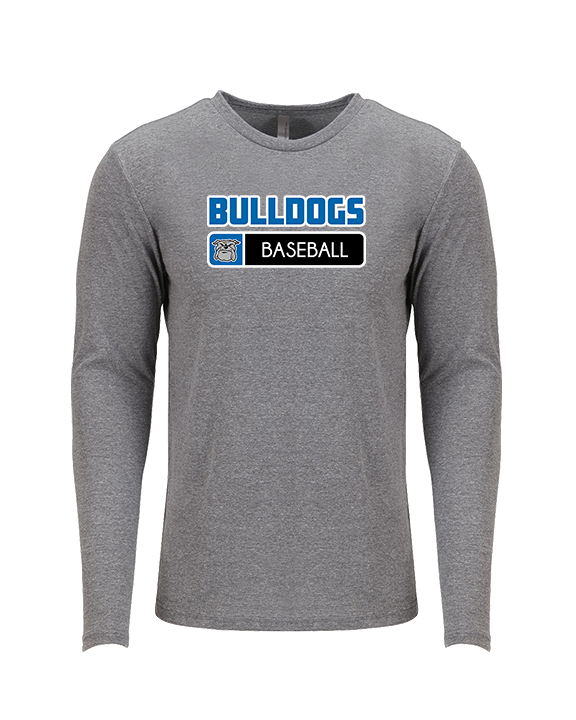 Ramona HS Baseball Pennant Bulldog Logo - Tri-Blend Long Sleeve