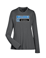 Ramona HS Baseball Pennant Bulldog Logo - Womens Performance Longsleeve
