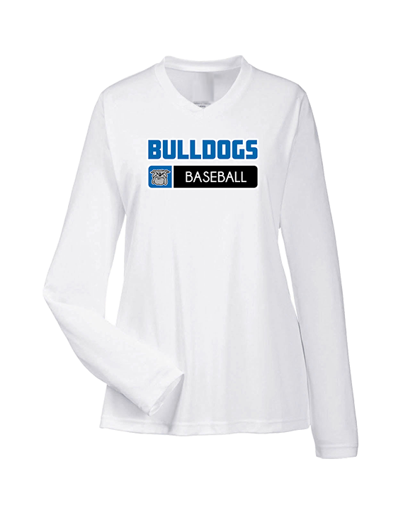 Ramona HS Baseball Pennant Bulldog Logo - Womens Performance Longsleeve