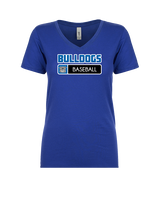 Ramona HS Baseball Pennant Bulldog Logo - Womens Vneck