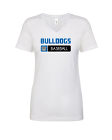 Ramona HS Baseball Pennant Bulldog Logo - Womens Vneck