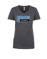 Ramona HS Baseball Pennant R Logo - Womens Vneck