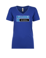Ramona HS Baseball Pennant R Logo - Womens Vneck