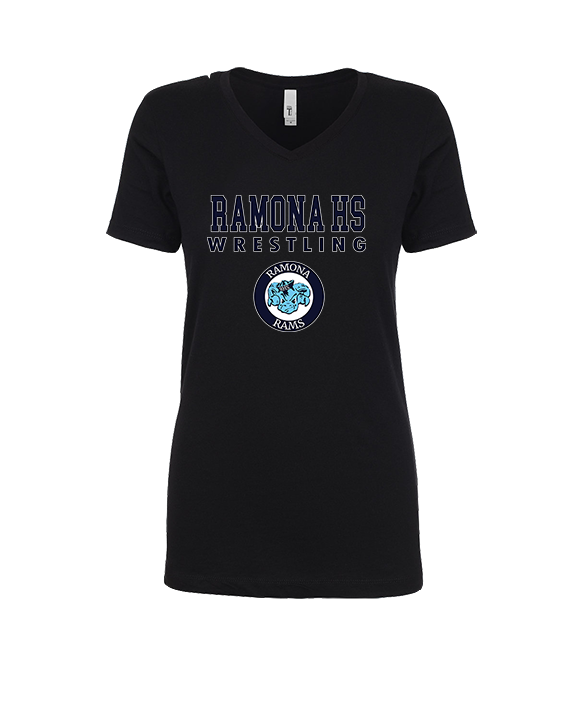 Ramona HS Wrestling Block - Womens V-Neck