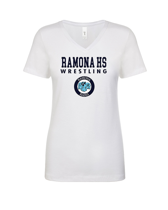 Ramona HS Wrestling Block - Womens V-Neck