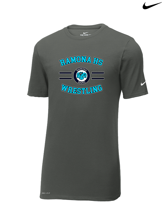 Ramona HS Wrestling Curve - Mens Nike Cotton Poly Tee